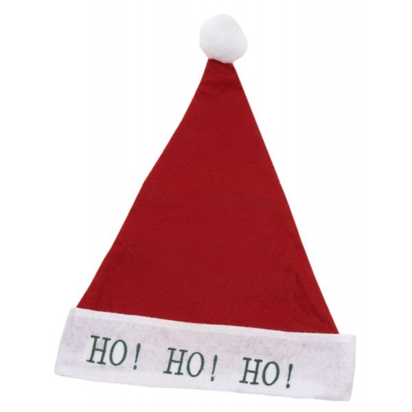 Χριστουγεννιάτικος Σκούφος Άγιου Βασίλη, "Ho! Ho! Ho!" (42cm)